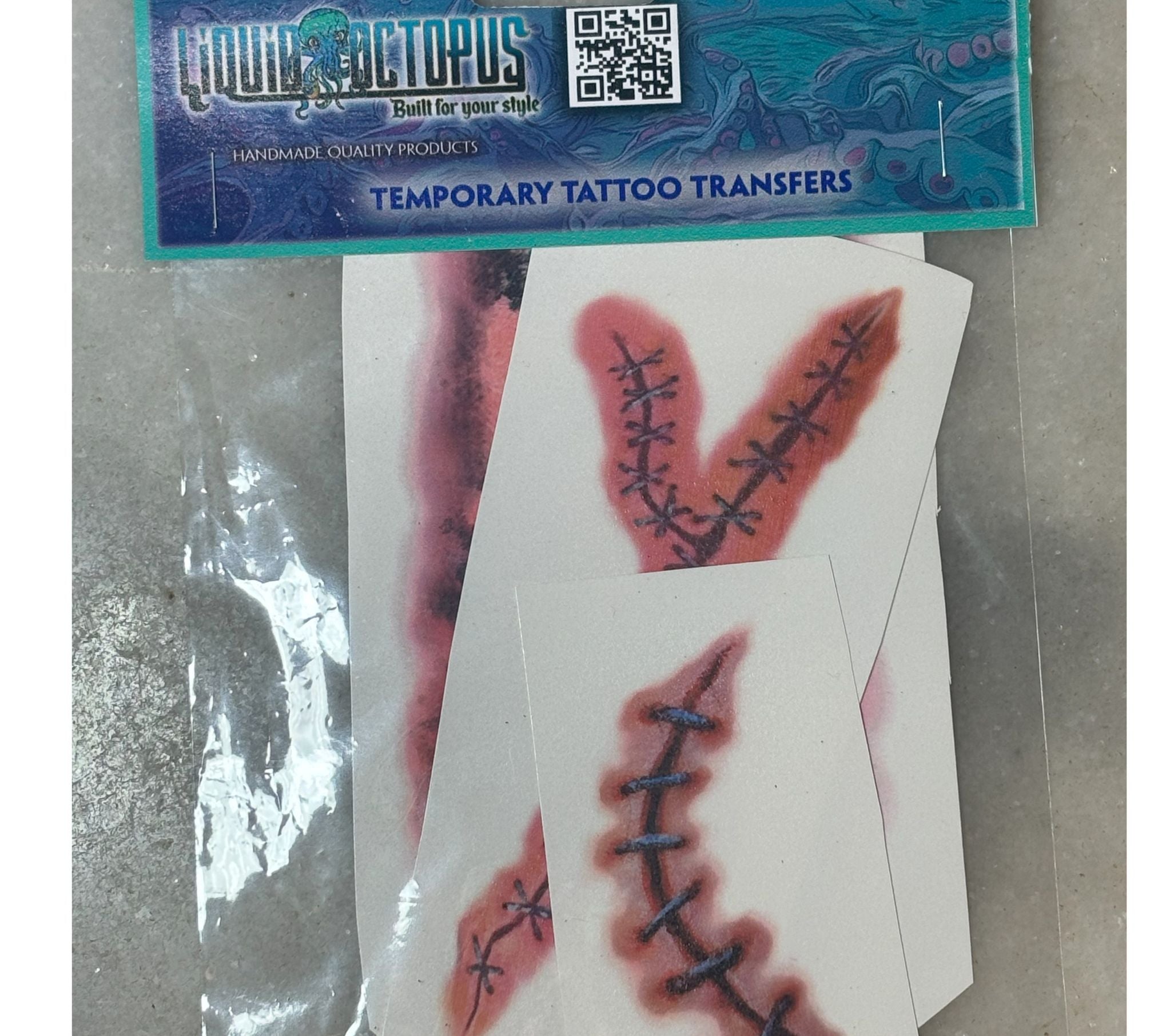 Stitches Temporary Tattoo Transfer
