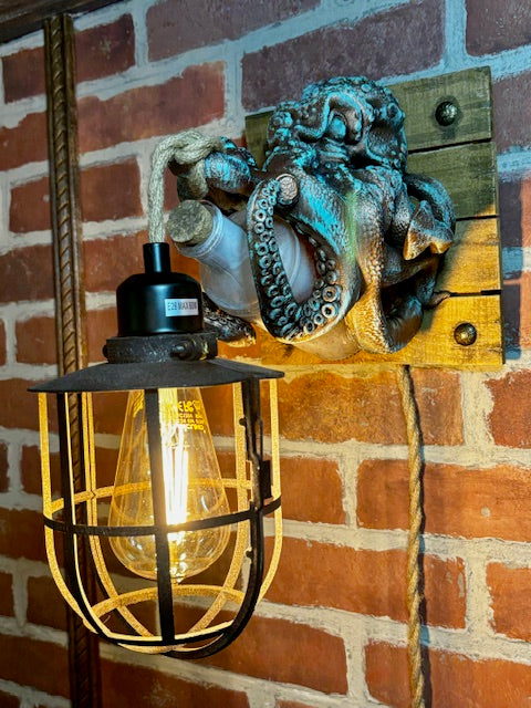 Octopus Message-in-a-Bottle Wall Light
