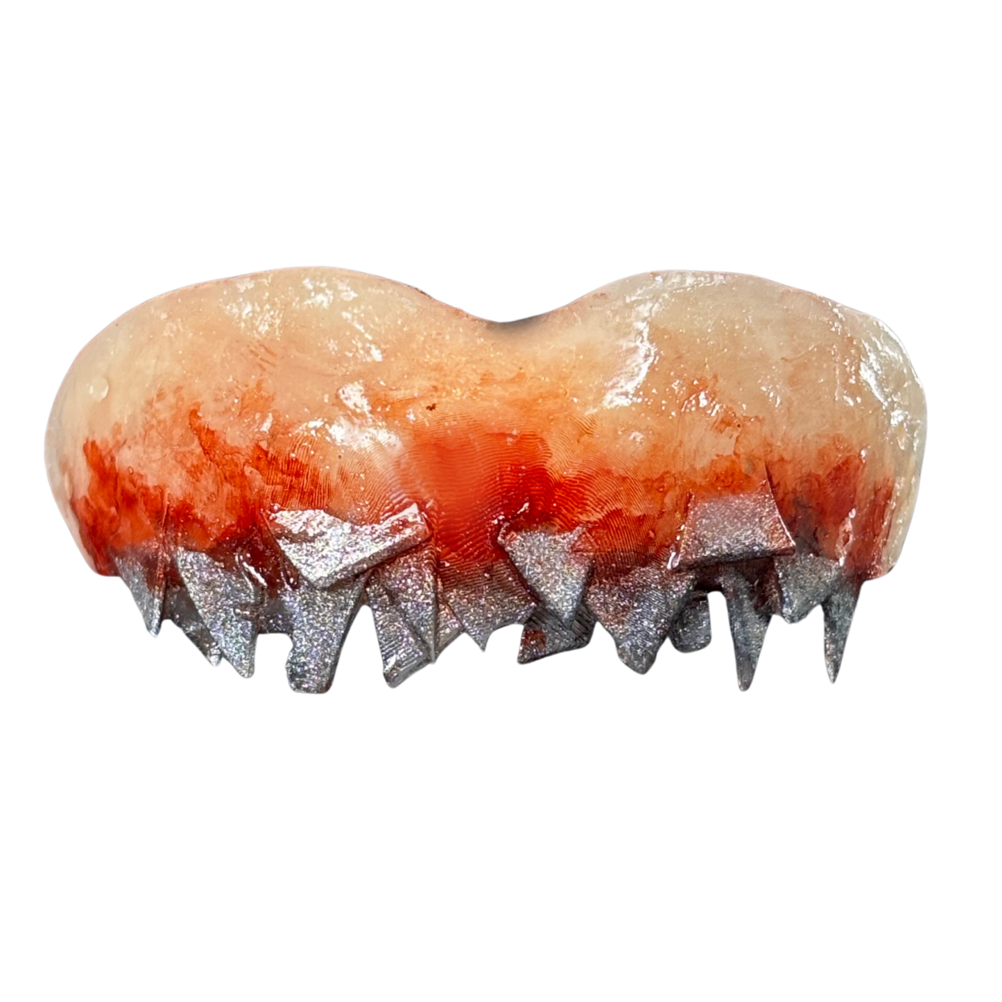 And the ALT text:

Designer Bite Co Razor Grin razor blade teeth upper horror SFX veneer