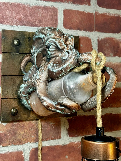 Octopus Message-in-a-Bottle Wall Light